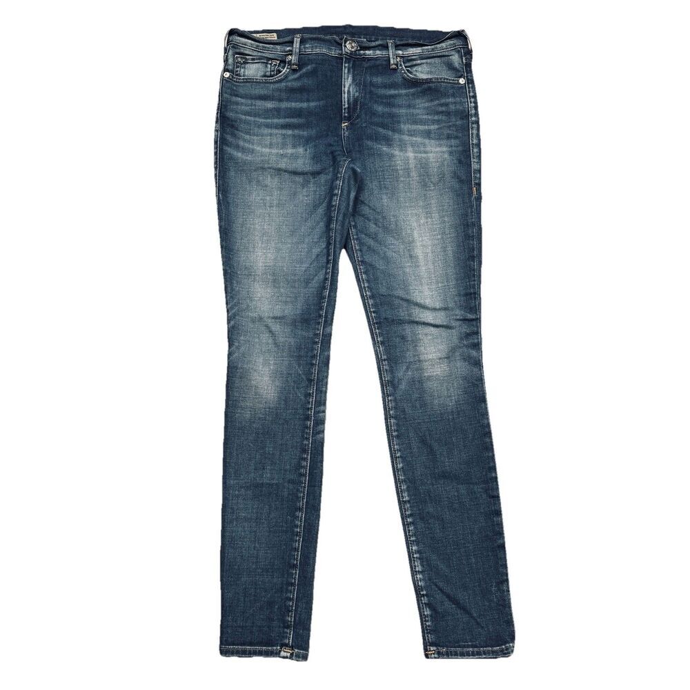 True Religion Halle Mid Rise Super Skinny Jeans 29 (31x30) Blue Stretch Womens